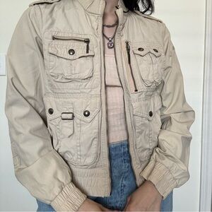 y2k tommy hilfiger cargo combat jacket medium